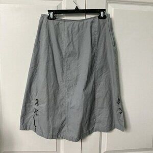 Vintage Excalibur Skirt Womens S Linen Blend Lace Up Victorian Ren Faire Blue